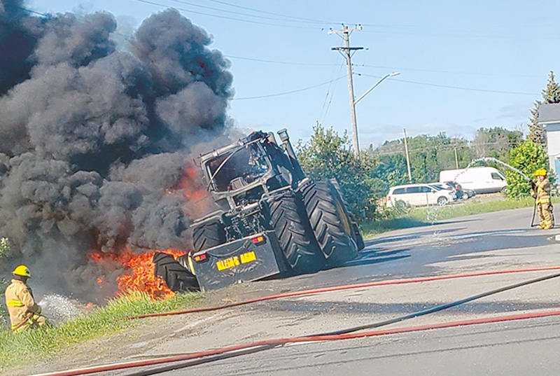 Fire destroys tractor in Chesterville